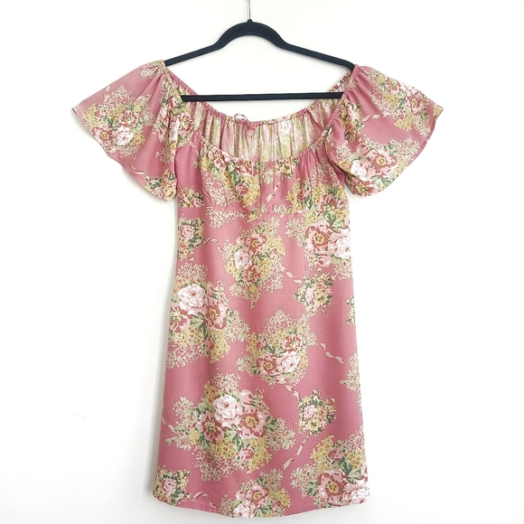 Auguste Bonnie Cottagecore Beachside Milkmaid Floral Prarie Mini Dress - Picture 13 of 16